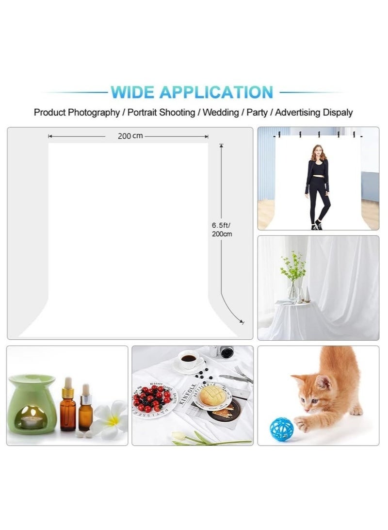 Arabest Background for Photography Backdrop Kit with Stand 200 x 200 cm Portable White Screen Backdrop with Stand kit Background with Stand Carrying Bag Clamp for Streaming Video Zoom Screen Photo Background for Photography Studio - Image 2